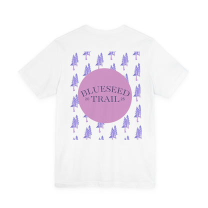 BlueSeed Trail T‑Shirt – Retro Purple Trees Graphic Tee