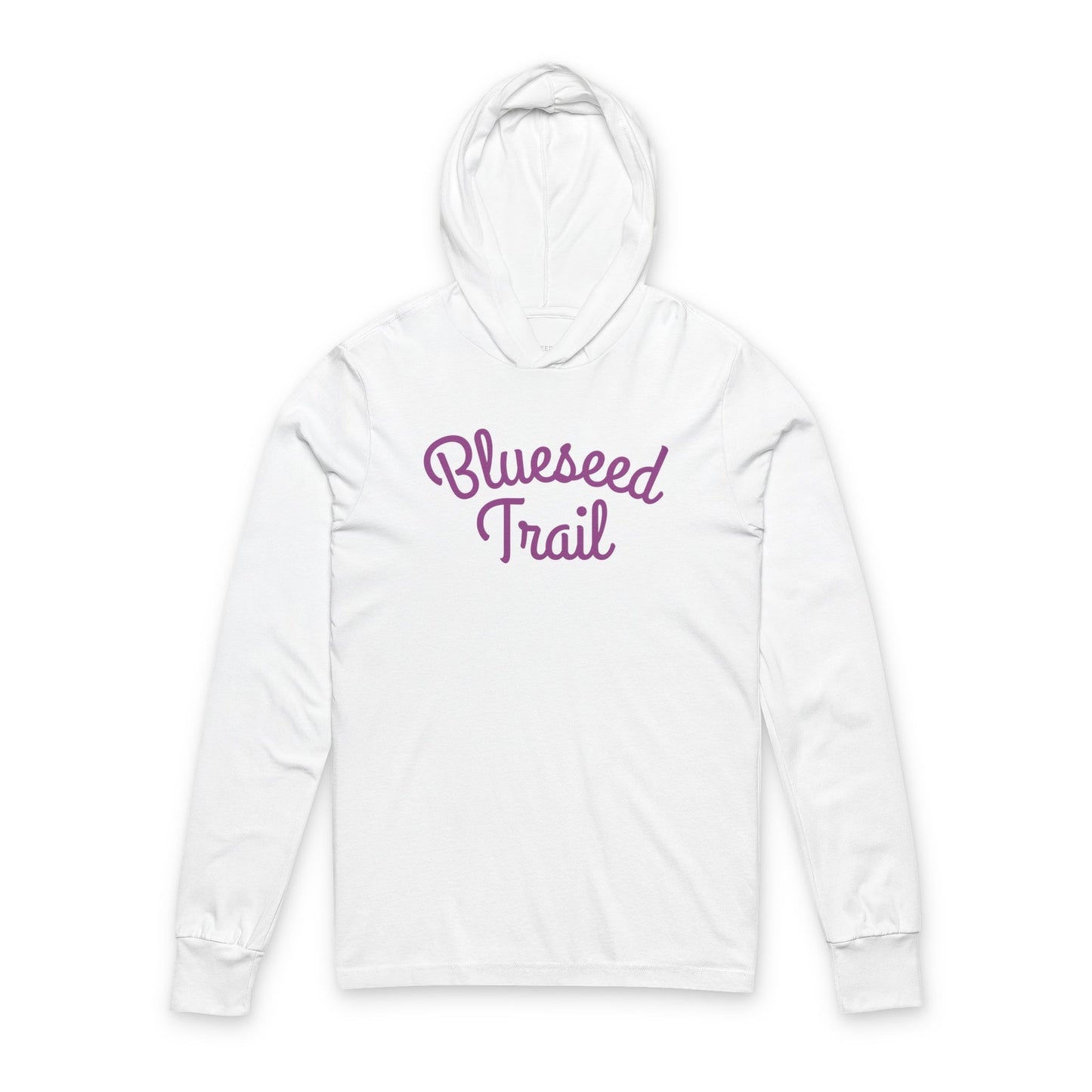 Blusseed Trail Hooded Long Sleeve Tee - Retro Script Outdoor Hoodie
