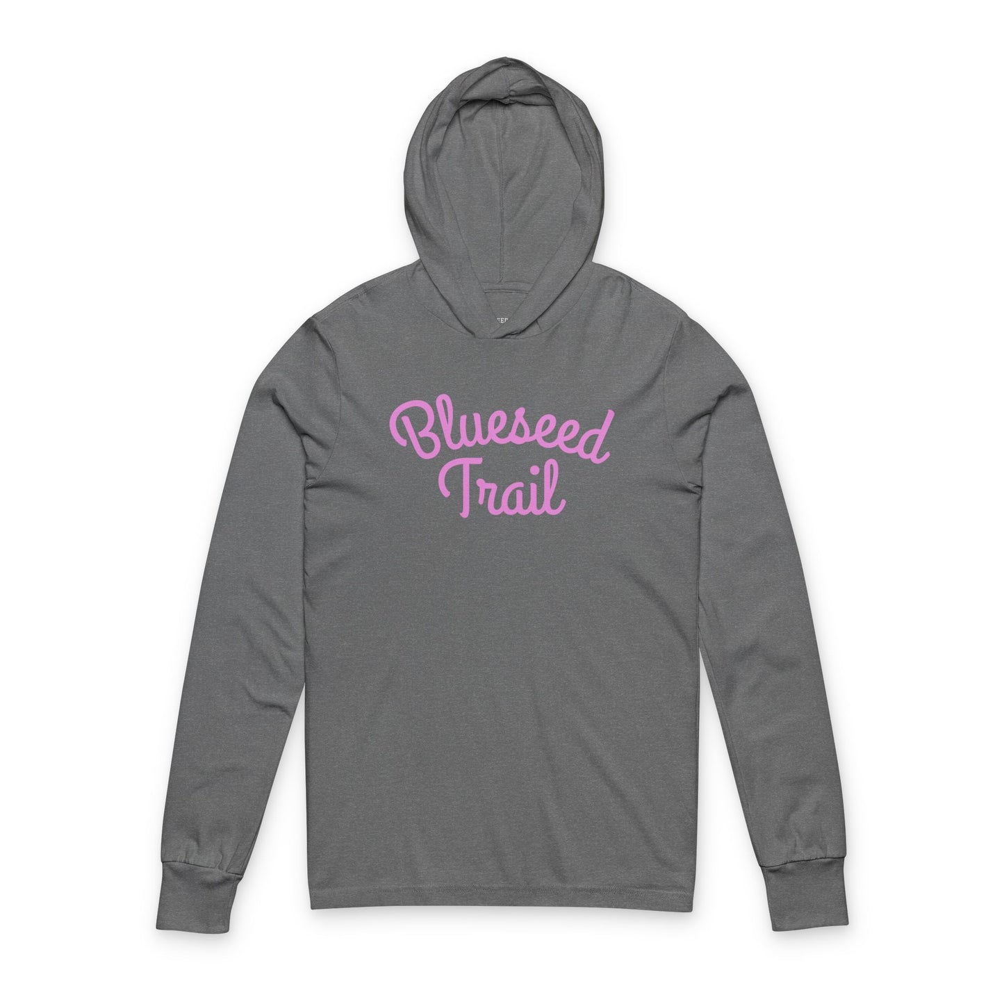 Blusseed Trail Hooded Long Sleeve Tee - Retro Script Outdoor Hoodie