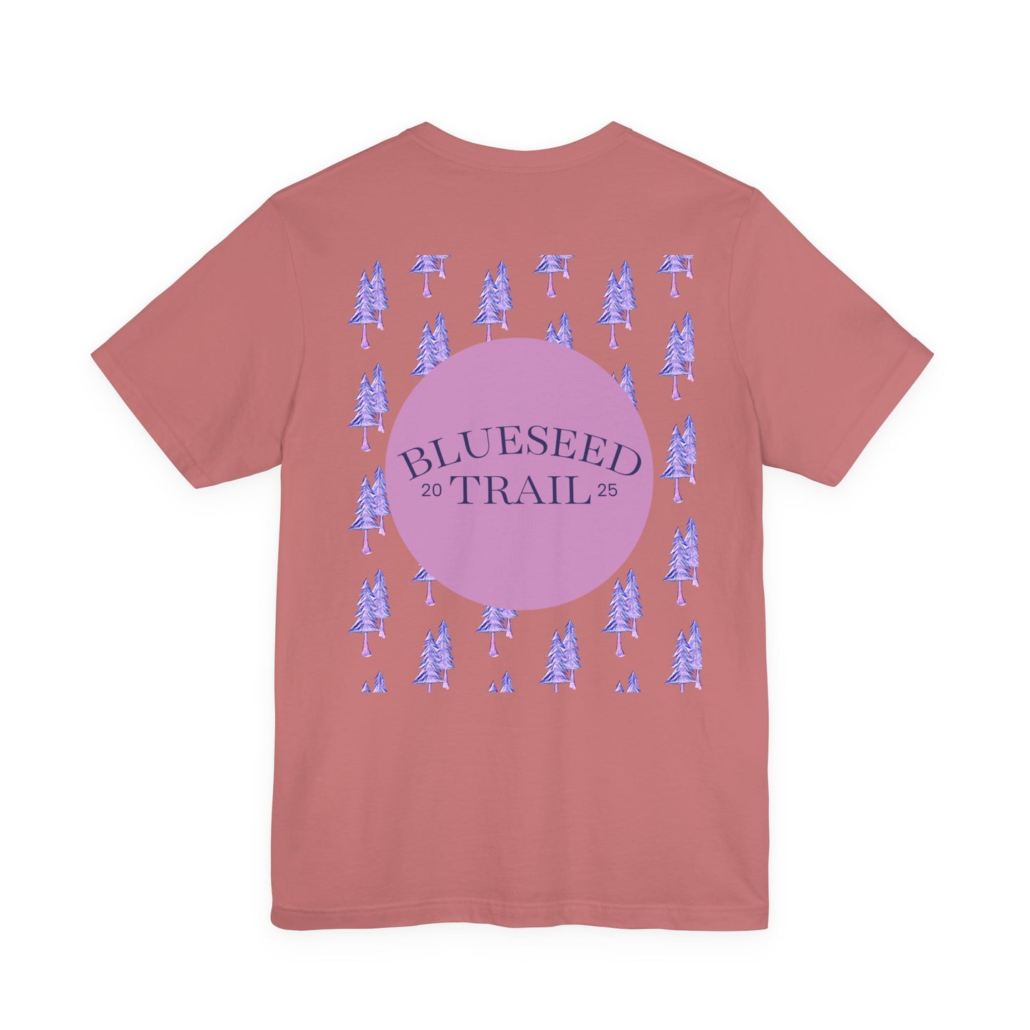 BlueSeed Trail T‑Shirt – Retro Purple Trees Graphic Tee