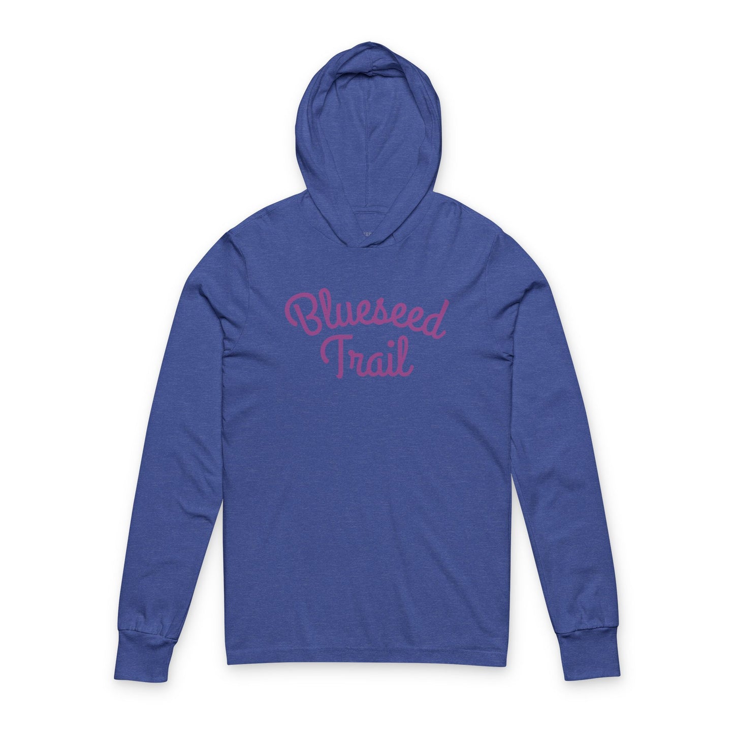Blusseed Trail Hooded Long Sleeve Tee - Retro Script Outdoor Hoodie